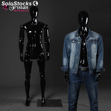 black male mannequin series without movable face / articulable completely