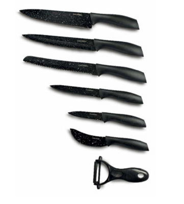 Black stone set di 7 coltelli in pietra e grafite