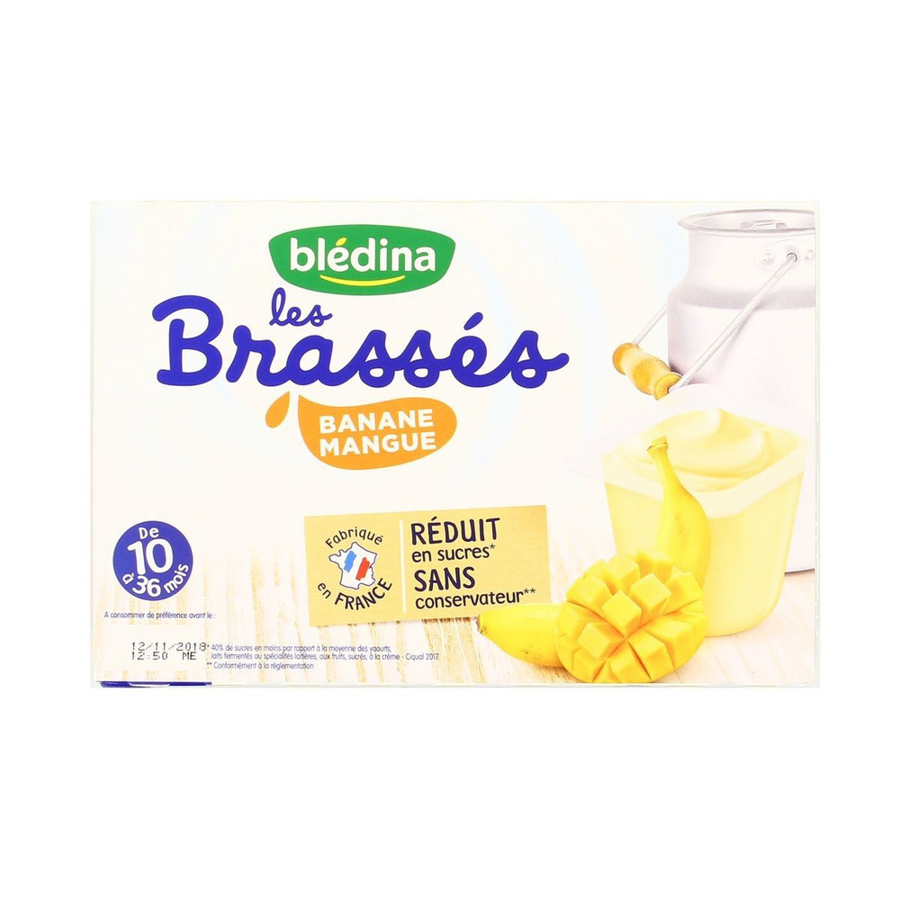 Bledina Dessert Bebe Des 10 Mois Les Brasses Banane Mangue Les 6 Pots De 95 G