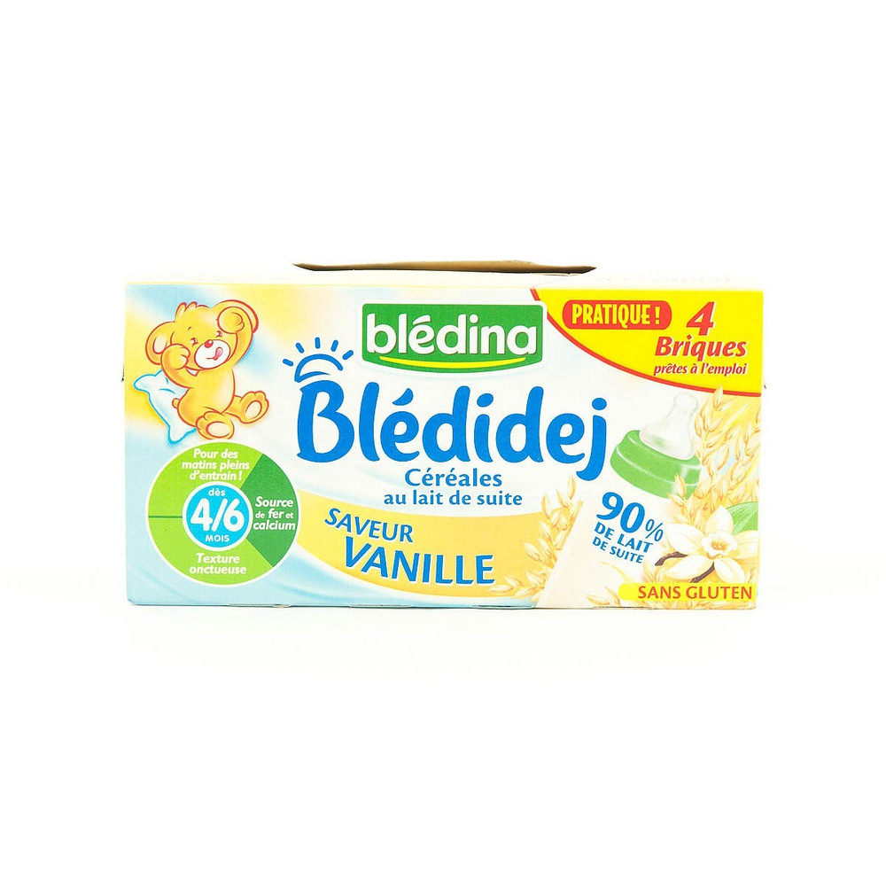 Bledina Lait Et Cereales Bebe Bledidej Des 4 6 Mois Vanille Les 4 Briques De