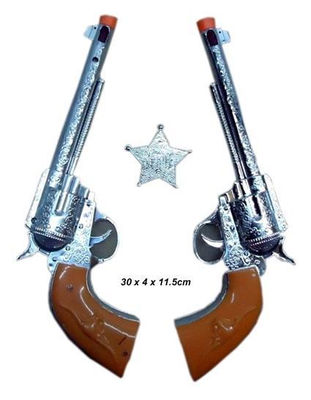 Juguete 2 Pistolas Revolver De Baqueros Ideal Para Disfraz