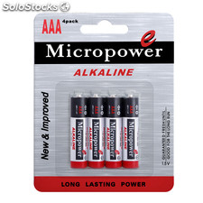 Blister Alkaline Battery Disposal LR03/AAA 1.5V for Remote Control, Micropower