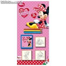 Blister Minnie Mouse avec 3 Rubber Stamp