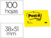 Bloc de notas adhesivas quita y pon post-it 50X38 mm con 100HOJAS 653E