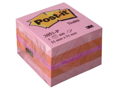 Bloc de notas adhesivas quita y pon post-it 51x51 mm minicubo color rosa 2051-p - Foto 2