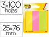 Bloc de notas adhesivas quita y pon post-it 671/3 mininotas rosa/verde/amarillo