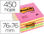 Bloc de notas adhesivas quita y pon post-it 76x76 mm cubo color rosa neon 450 - 1