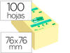 Bloc de notas adhesivas quita y pon post-it 76X76 mm papel reciclado amarillo