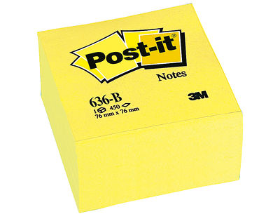 Bloc de notas adhesivas quita y pon post-it 76x76x45 mm cubo colores amarillo - Foto 2