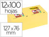 Bloc de notas adhesivas quita y pon post-it super sticky 76X127 mm con 12 bloc