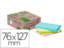 Bloc de notas adhesivas quita y pon q-connect 76x127 mm 100% papel reciclado