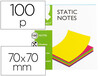 Bloc de notas electrostaticas quita y pon q-connect 70X70 mm 100 hojas 5 colores