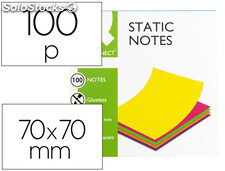 Bloc de notas electrostaticas quita y pon q-connect 70X70 mm 100 hojas 5 colores