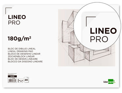 Bloc dibujo liderpapel lineal espiral 460x325mm 20 hojas 180 g/m2 con