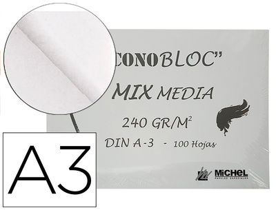 Bloc dibujo multitecnicas michel econobloc mix media din a3 encolado 100 hojas