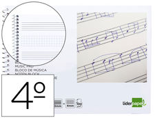 Bloc musica liderpapel combi pentagrama 3mm mas cuadricula de 4mm para