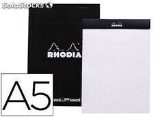 Bloc nota rhodia black dot pad din A5 80 hojas 80 g/M2 liso con puntos negros 5