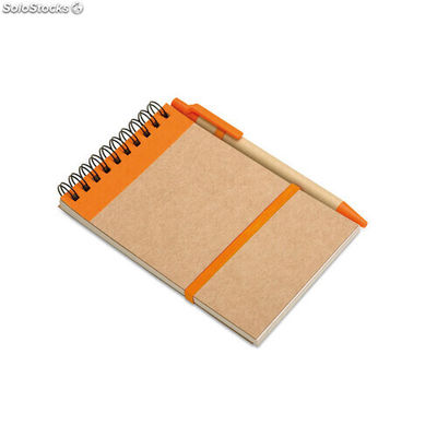 Bloc-notes recyclé et stylo orange MIIT3789-10