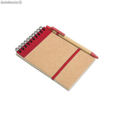 Bloc-notes recyclé et stylo rouge MIIT3789-05