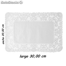 Blonda rectangular color blanco 20 x 30 cm, caja 2000 unidades
