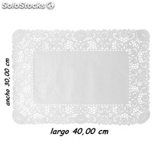 Blonda rectangular color blanco 30 x 40 cm, caja 2000 unidades