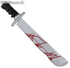 Bloody machete or bowie knife