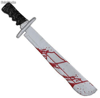 Bloody machete or bowie knife
