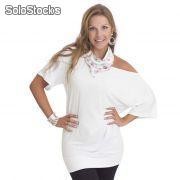 Blusa em poliviscose com elastano branco