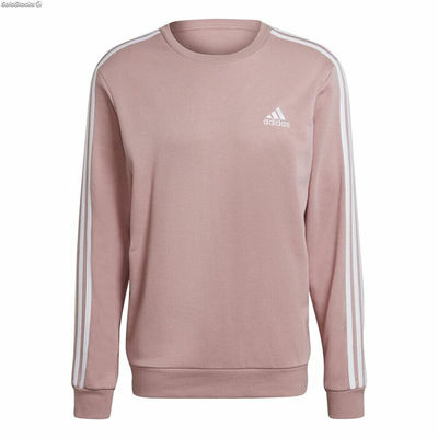 Bluza bez kaptura Męska Adidas Essentials French Terry 3 Stripes Różowy