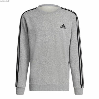 Bluza bez kaptura Męska Adidas Essentials French Terry 3 Stripes Szary