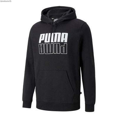 Bluza bez kaptura Męska Puma Power Logo Czarny