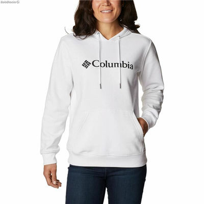 Bluza z kapturem Damska Columbia Logo Biały