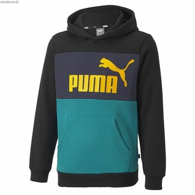 Bluza z kapturem Dziecięca Puma Essentials+ Colourblock Youth Czarny