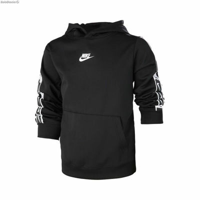 Bluza z kapturem Dziecięca repeat pk po hoodie Nike DQ5101 010 Czarny