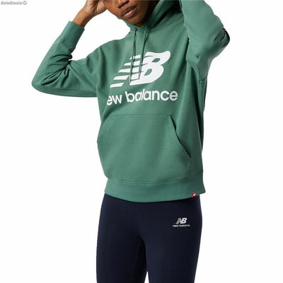 Bluza z kapturem Męska New Balance Essentials Stacked Logo Ciemna zieleń