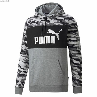 Bluza z kapturem Męska Puma ESS Camo Czarny Szary Biały Kamuflaż