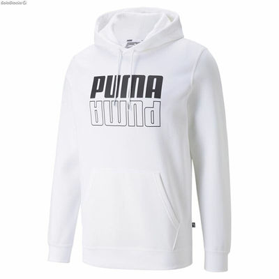 Bluza z kapturem Męska Puma Power Logo Biały
