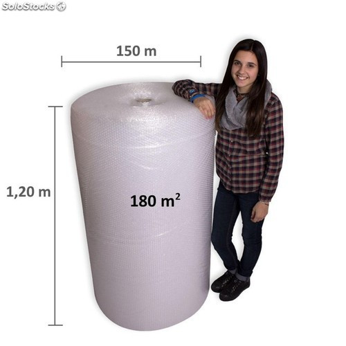 Bobina de burbuja 120 cm ancho y 150 metros de longitud – Sumicel