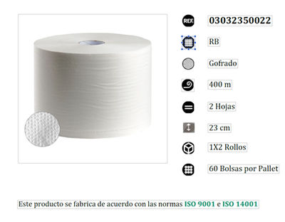 Bobina-papel-mecánico-reciclado 3,5 kg pack de 2 unidades - Foto 2