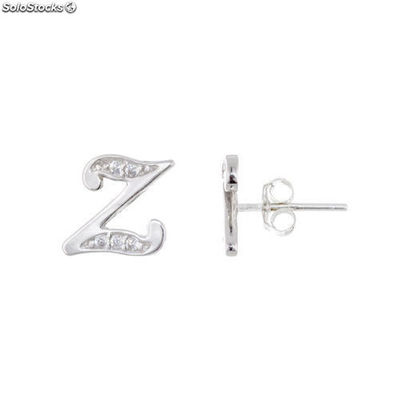 Bohala - Boucles d&#39;oreilles de Argent 925 plaqué rhodium et zirconium modèle Z