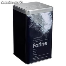 Boite alimentaire - relief ii - farine - 10.8 x 10.8 x 18.4 cm - fer et étain -