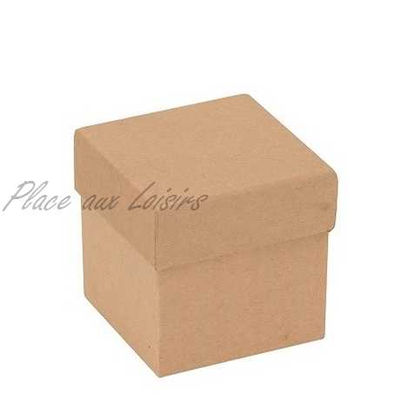 Boîte cube cartonnée 8,9 cm-Contenant très soigné