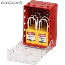 Boîte de consignation de groupe ultra-compacte + 6 cadenas jaunes à clés