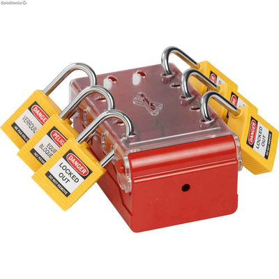 Boîte de consignation de groupe ultra-compacte + 6 cadenas jaunes à clés - Photo 3