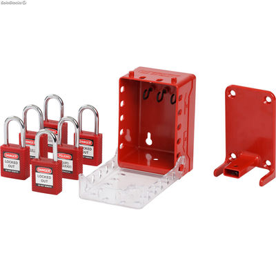 Boîte de consignation de groupe ultra-compacte + 6 cadenas rouges à clés - Photo 2