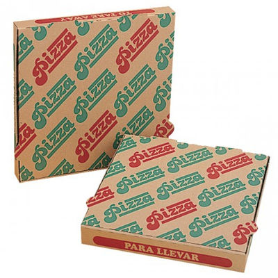 Boite pizza microcannelure ecologique 24x24x3 cm naturel carton