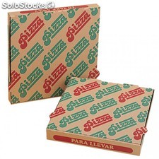 Boite pizza microcannelure ecologique 29x29x3,5 cm naturel carton