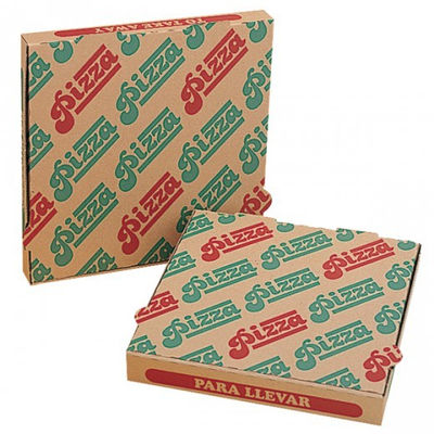 Boite pizza microcannelure ecologique 29x29x3,5 cm naturel carton