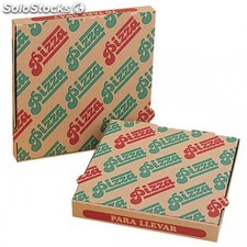 Boite pizza microcannelure ecologique 32x32x3,5 cm marron carton