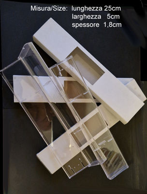 Boîtes pour montres en PVC transparent, doublure en carton blanc avec fenêtre